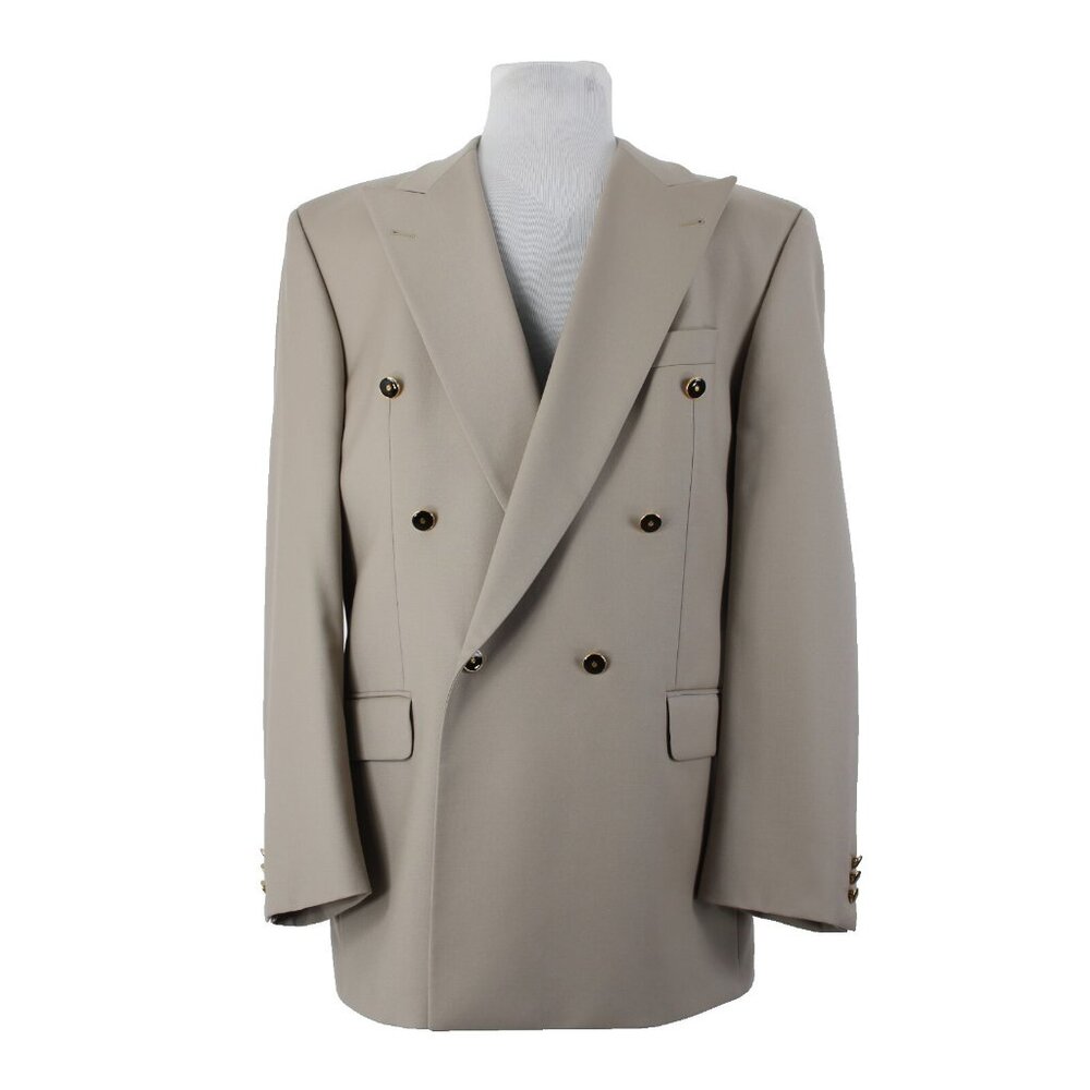 Baumler Avantgarde Sz 114 50 Tan Brown Double Breasted 100% Virgin Wool Blazer